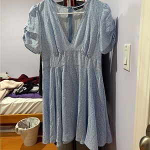 SHEIN Light Blue Floral Mini Dress